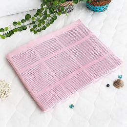[Light Pink] 100% Cotton Thermal Cellular Throw Blanket (59.1 by 78.7 inches)