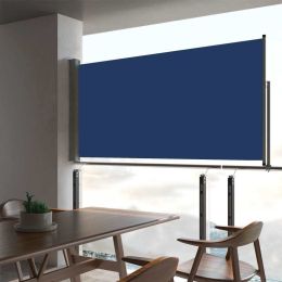 Patio Retractable Side Awning 31.5"x118.1" Blue