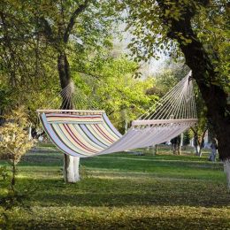 2 Person Hammock, Stylish Printing Style Hammock Beach Swing Double Beds for Outdoor Camping Travel  XH